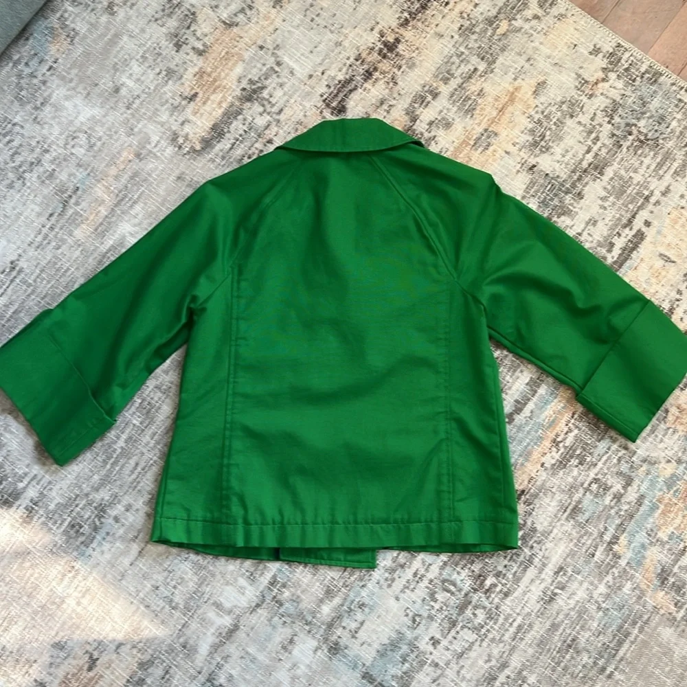 Old Navy Women's Size Small Green Pea Coat Jacket with 3/4 Cuff Button Sleeves - Picture 6 of 6